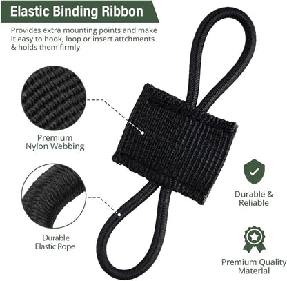 Tactical Elastic Webbing Kit – 12‑Piece EDC Backpack Attachment Set