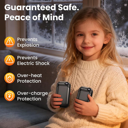Rechargeable Hand Warmers (2‑Pack) – 4 Heat Levels, 9‑Hour Runtime