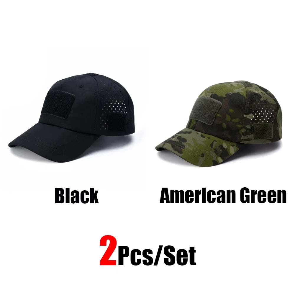 Camo Tactical Cap – Velcro Front Patch & Sunglass Slot